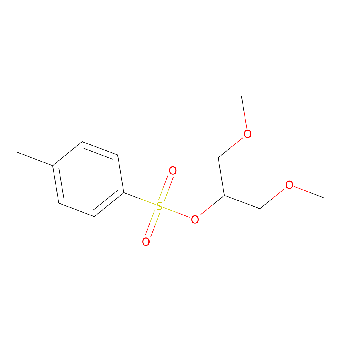 Toluene-4-sulfonic acid 2-methoxy-1-methoxymethyl-ethyl ester molecular structure, CAS 85608-70-4