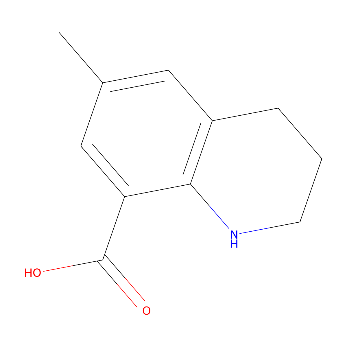 6-Methyl-1,2,3,4-tetrahydroquinoline-8-carboxylic acid molecular structure, CAS 856086-70-9