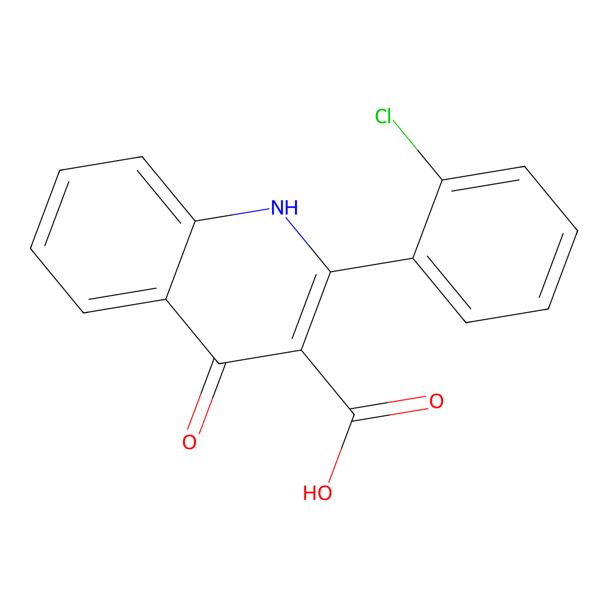 2-(2-Chlorophenyl)-4-hydroxyquinoline-3-carboxylic acid molecular structure, CAS 856086-79-8