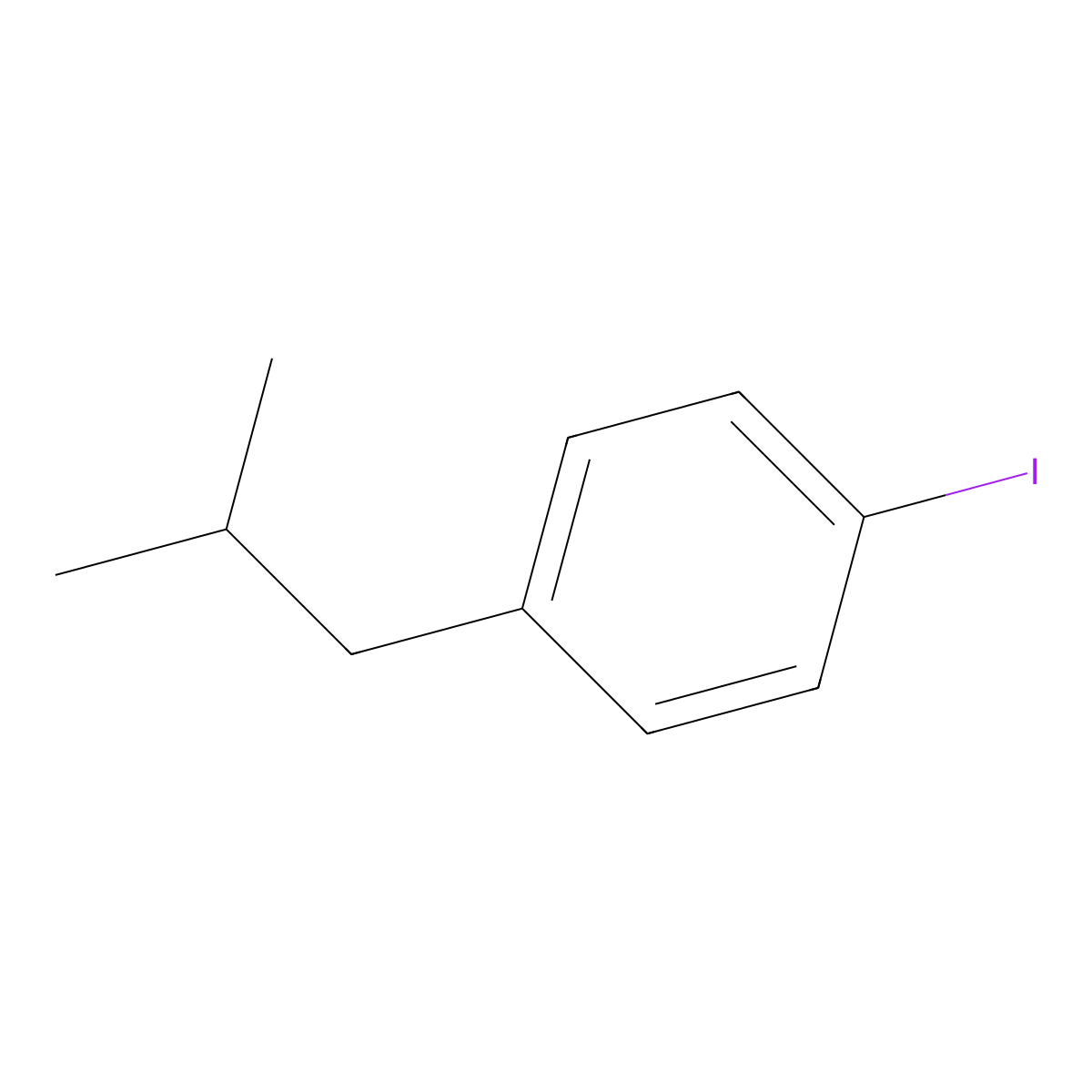 1-Iodo-4-isobutylbenzene molecular structure, CAS 85609-09-2