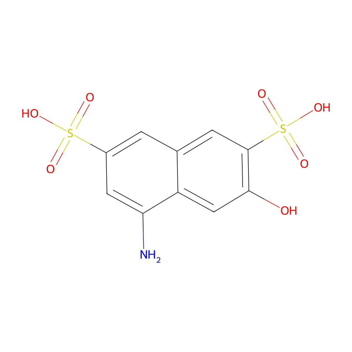 5-Amino-3-hydroxynaphthalene-2,7-disulfonic acid molecular structure, CAS 856090-90-9