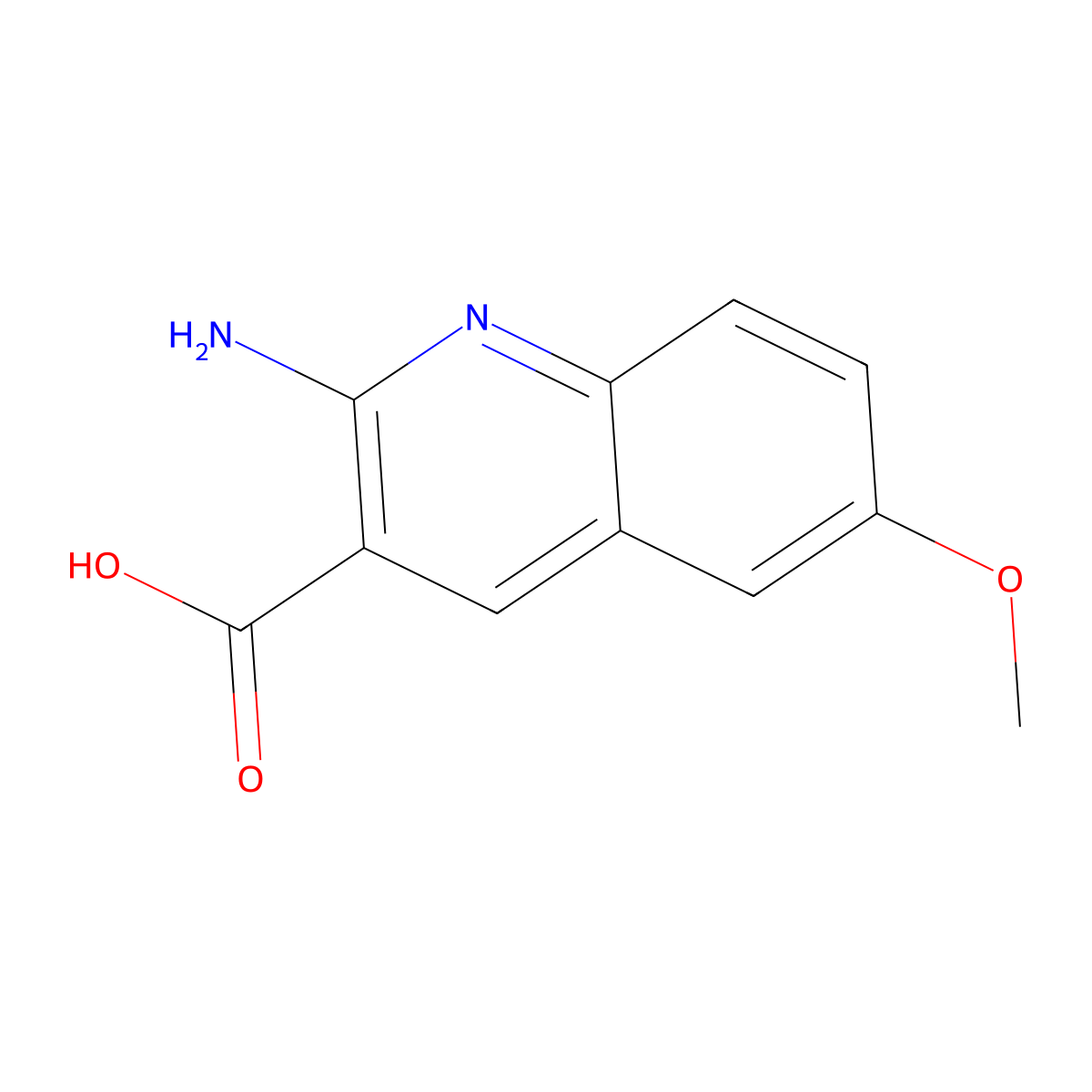2-Amino-6-methoxyquinoline-3-carboxylic acid molecular structure, CAS 856098-69-6
