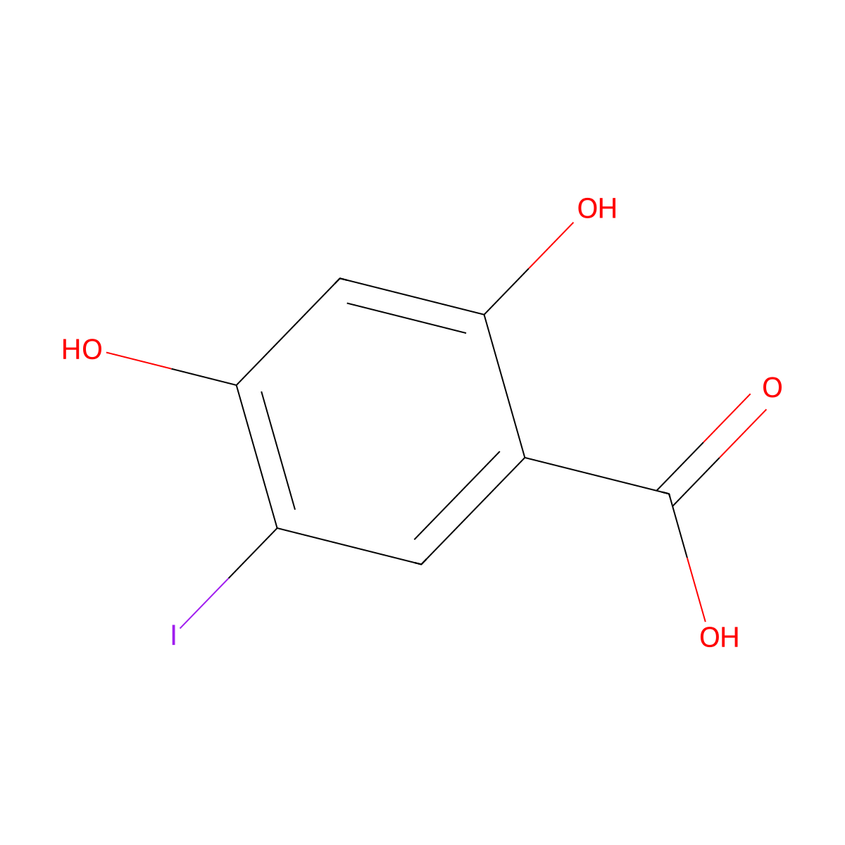 2,4-Dihydroxy-5-iodobenzoic acid molecular structure, CAS 856106-63-3