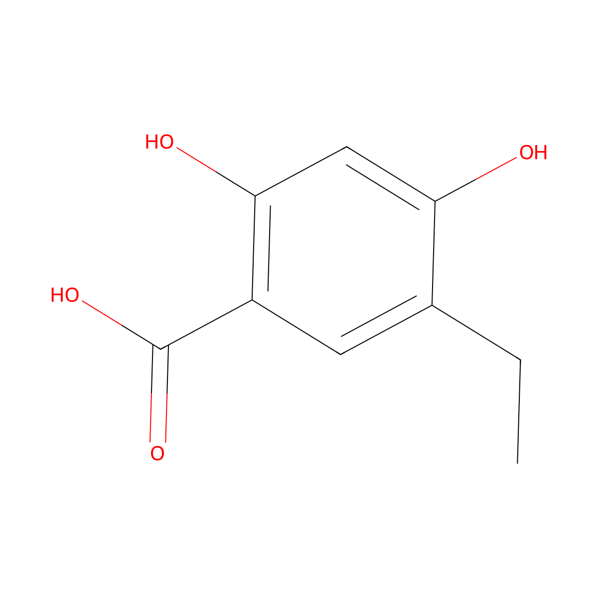 5-Ethyl-2,4-dihydroxybenzoic acid molecular structure, CAS 856106-66-6