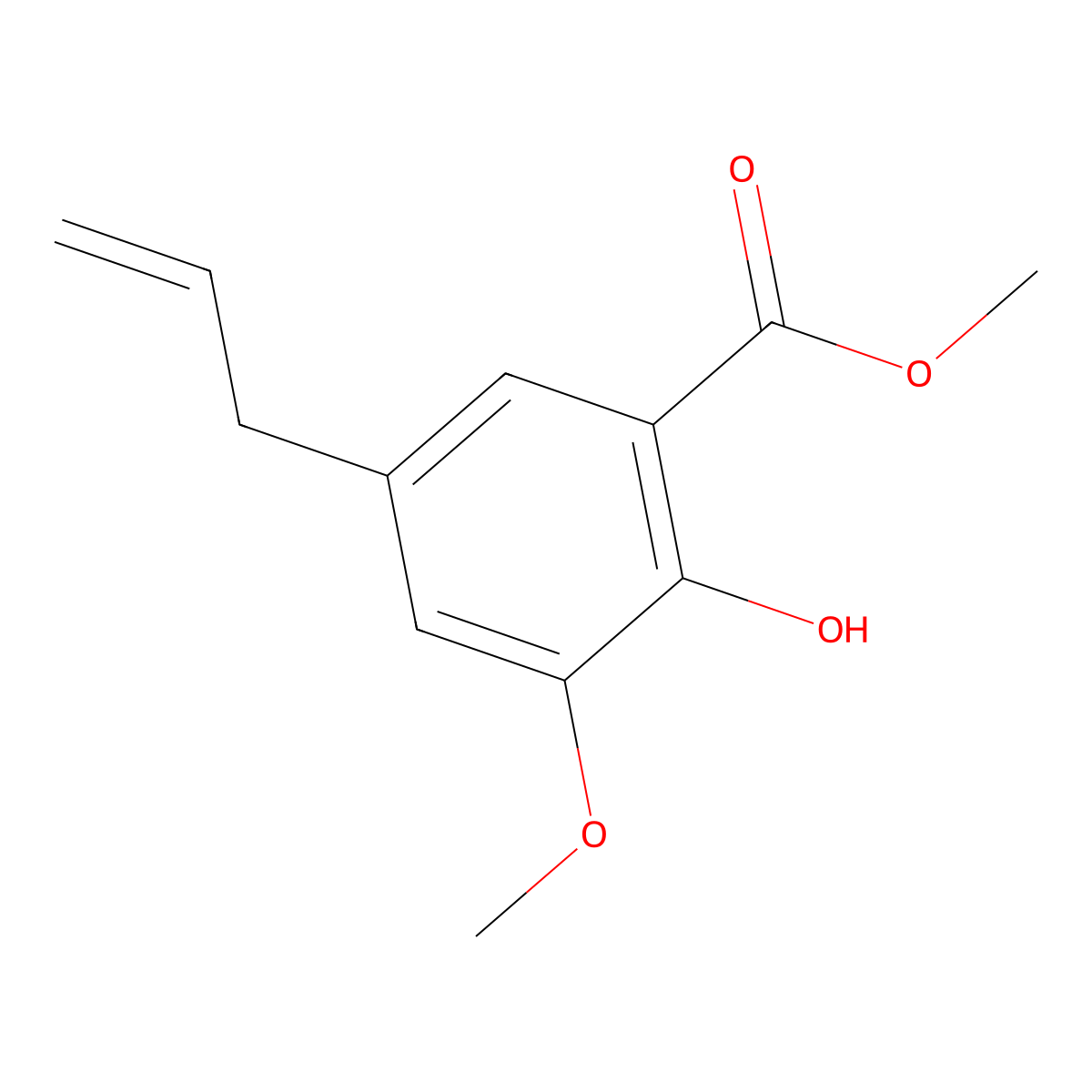 Methyl 5-allyl-3-methoxysalicylate molecular structure, CAS 85614-43-3