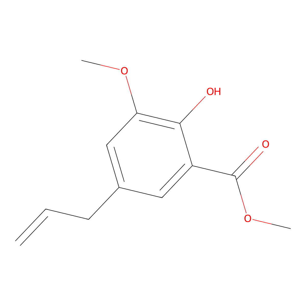 Methyl 5-allyl-3-methoxysalicylate molecular structure, CAS 85614-43-3