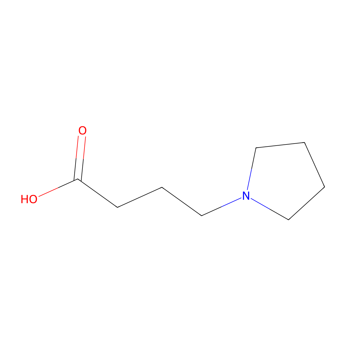 1-Pyrrolidinebutanoic acid molecular structure, CAS 85614-44-4