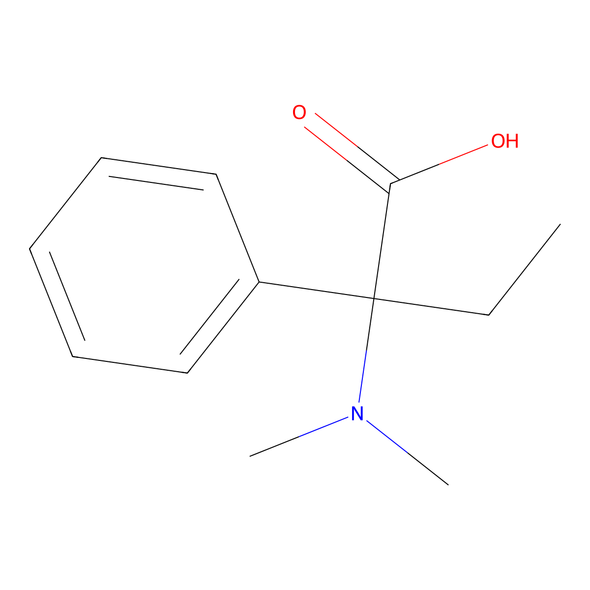2-(Dimethylamino)-2-phenylbutyric acid molecular structure, CAS 85614-51-3