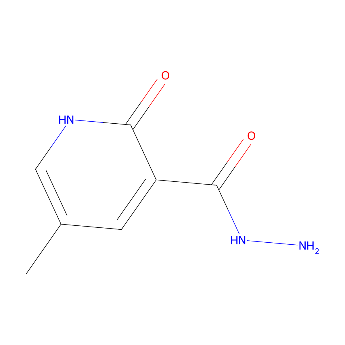 5-Methyl-2-oxo-1,2-dihydropyridine-3-carbohydrazide molecular structure, CAS 85614-95-5