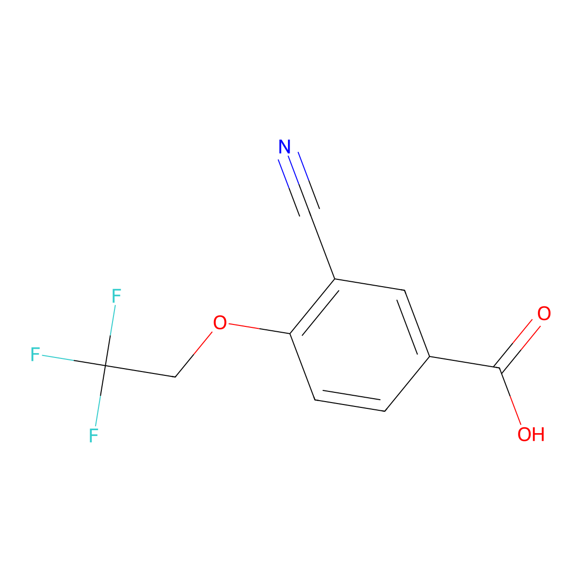 3-Cyano-4-(2,2,2-trifluoroethoxy)benzoic acid molecular structure, CAS 856165-85-0