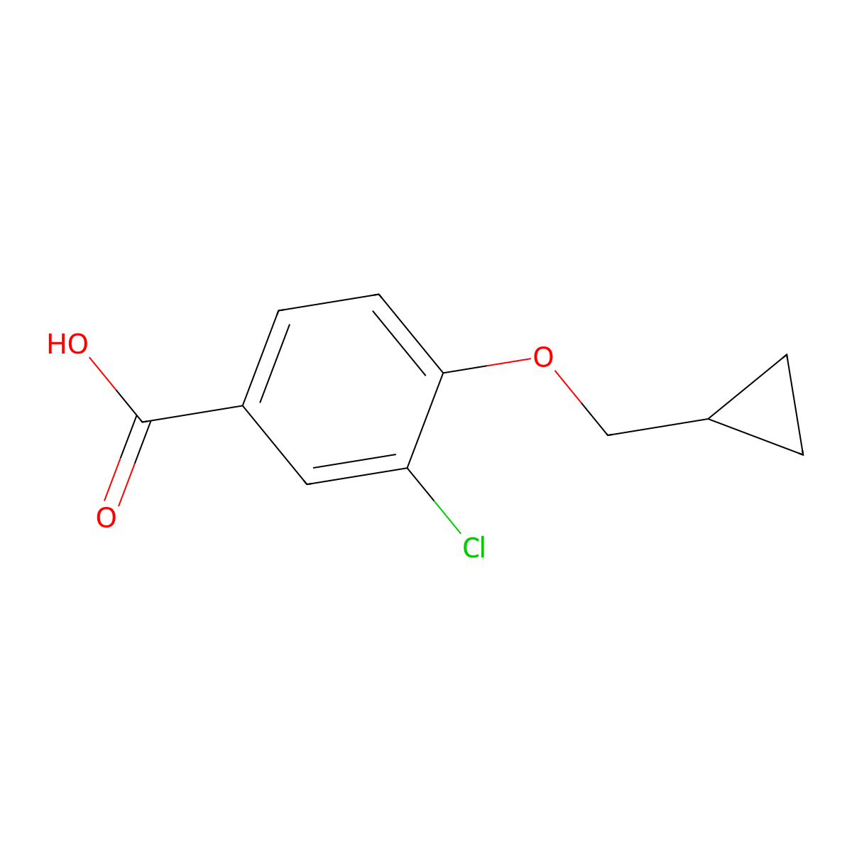 3-chloro-4-(cyclopropylmethoxy)Benzoic acid molecular structure, CAS 856165-89-4