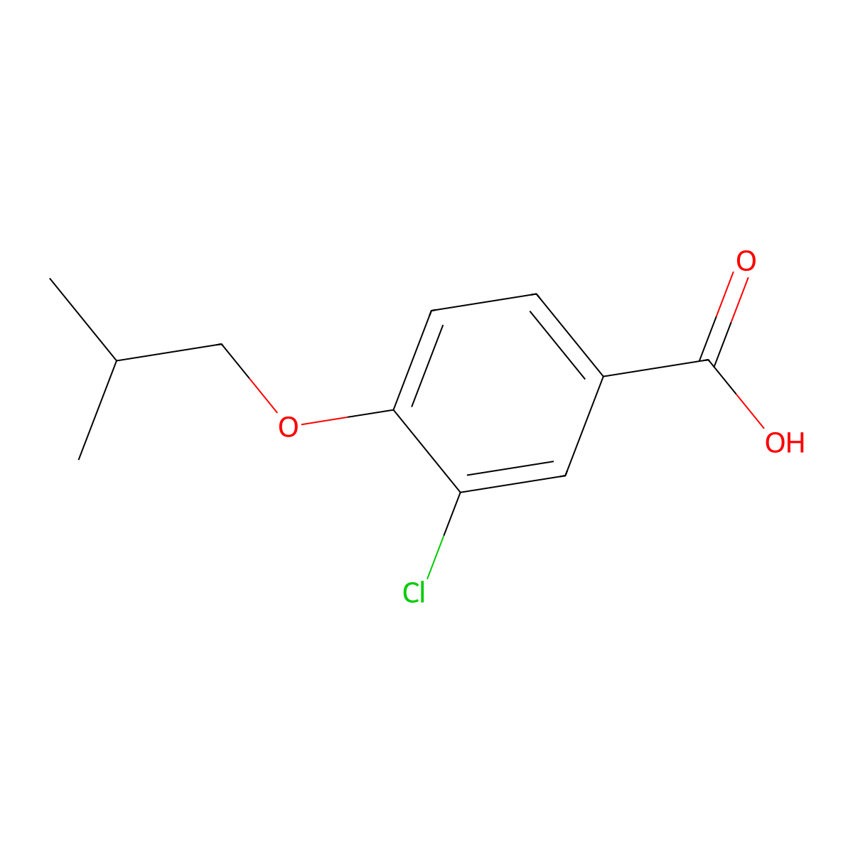 3-chloro-4-(2-methylpropoxy)Benzoic acid molecular structure, CAS 856165-91-8