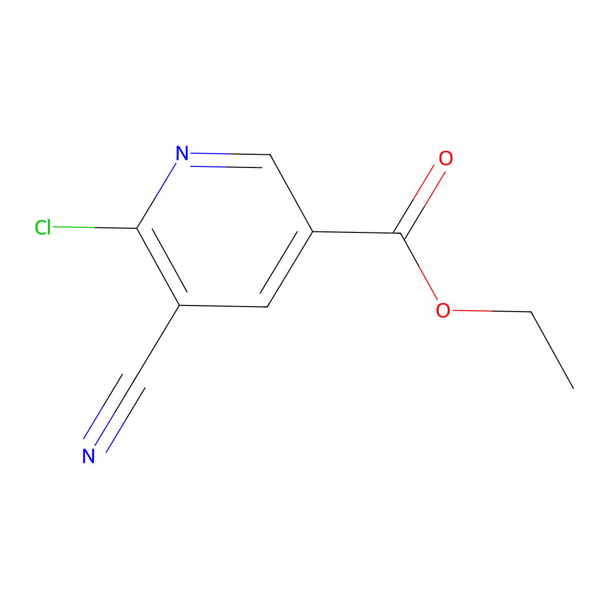 Ethyl 6-chloro-5-cyanonicotinate molecular structure, CAS 856165-97-4