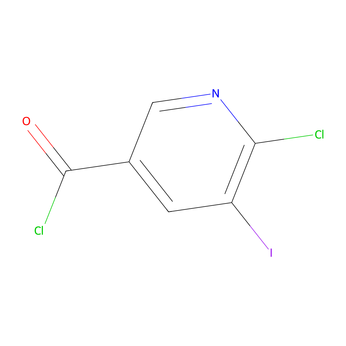6-Chloro-5-iodonicotinoyl chloride molecular structure, CAS 856166-70-6