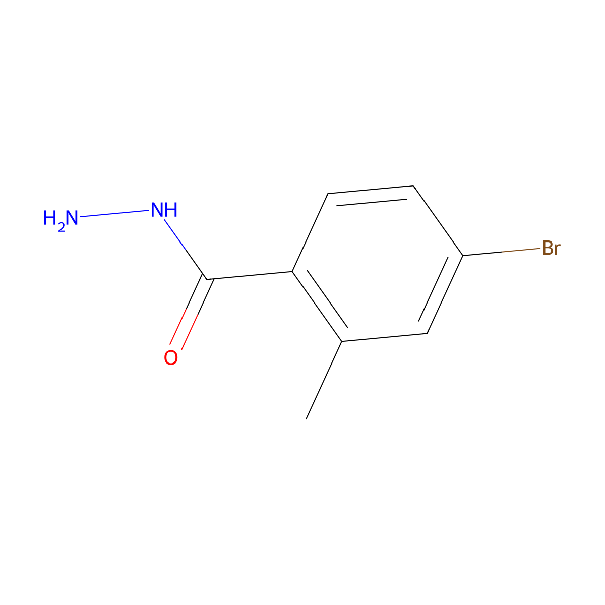 4-Bromo-2-methylbenzohydrazide molecular structure, CAS 856167-33-4
