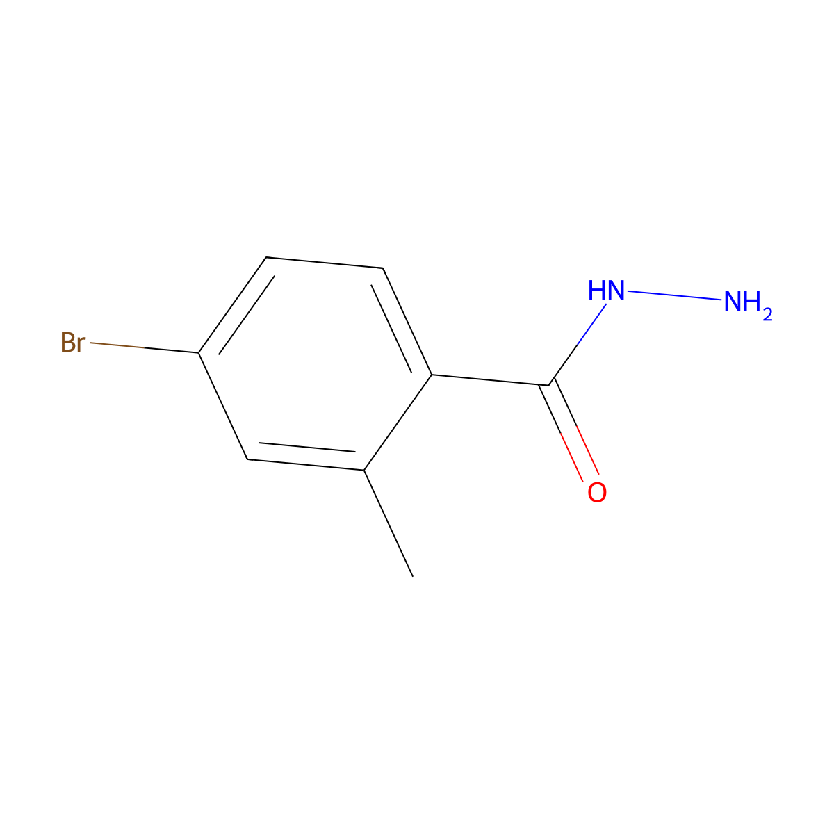 4-Bromo-2-methylbenzohydrazide molecular structure, CAS 856167-33-4