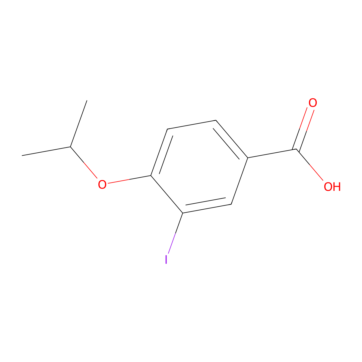 3-Iodo-4-isopropoxybenzoic acid molecular structure, CAS 856167-47-0
