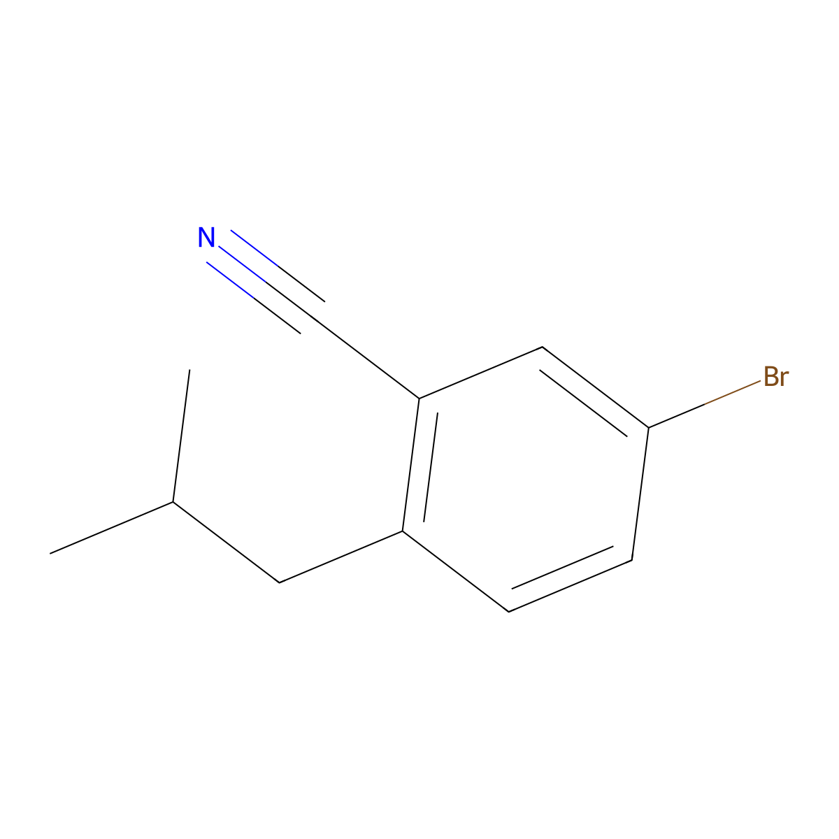 5-Bromo-2-isobutylbenzonitrile molecular structure, CAS 856167-67-4