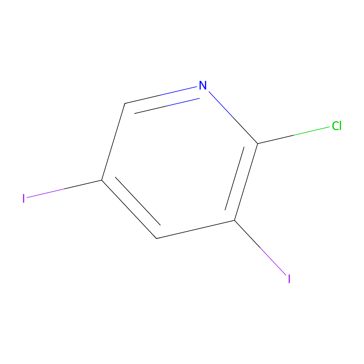 2-Chloro-3,5-diiodopyridine molecular structure, CAS 856169-60-3