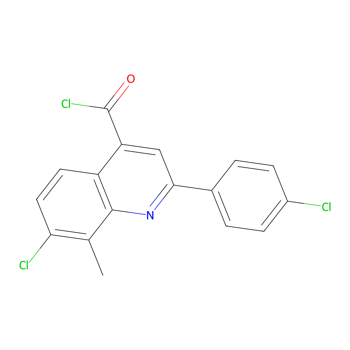 7-Chloro-2-(4-chlorophenyl)-8-methylquinoline-4-carbonyl chloride molecular structure, CAS 856176-78-8