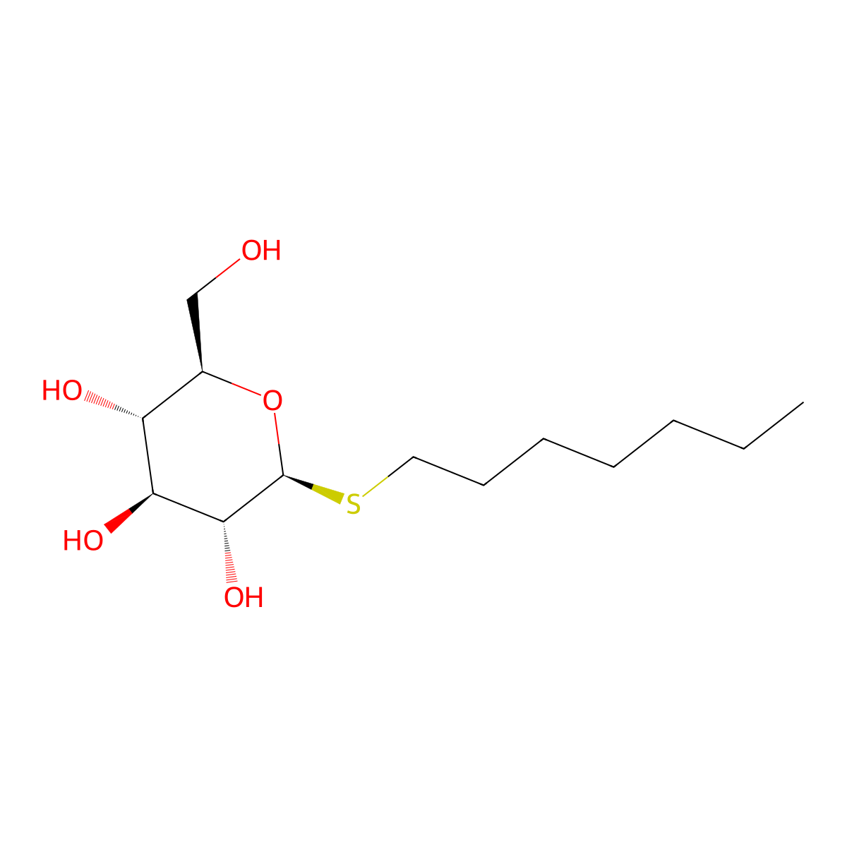 n-Heptyl beta-D-thioglucoside molecular structure, CAS 85618-20-8