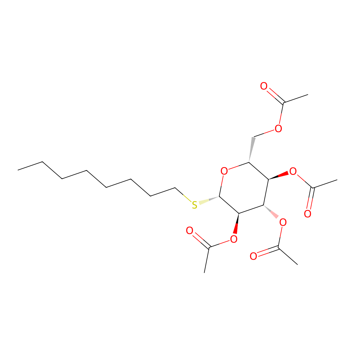 Octyl 2,3,4,6-tetra-O-acetyl-1-thio-beta-D-glucopyranoside molecular structure, CAS 85618-26-4