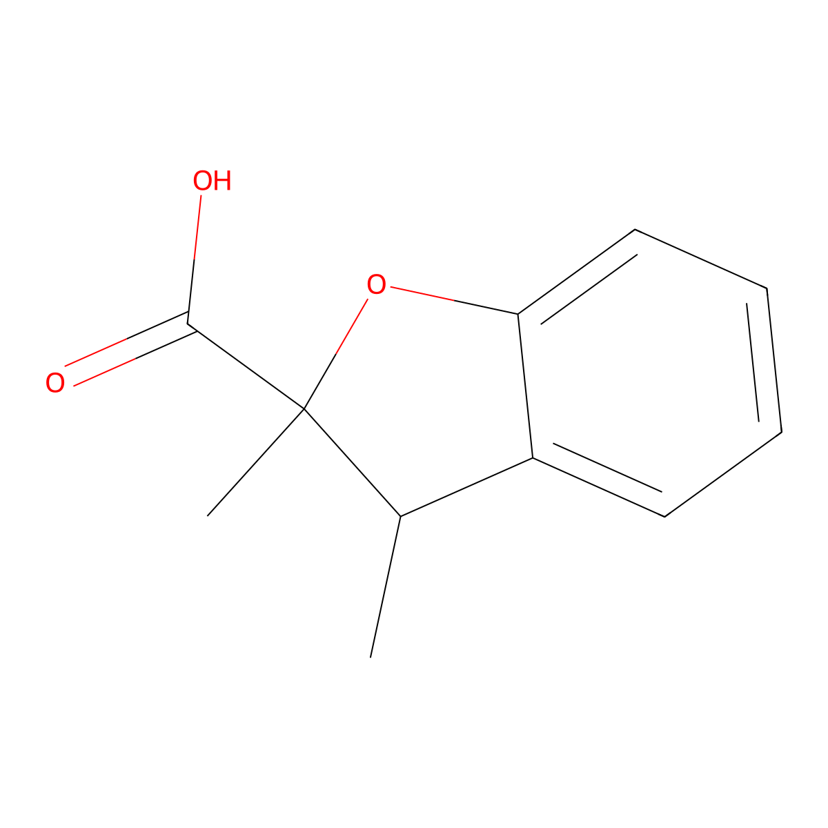 2,3-Dimethyl-2,3-dihydrobenzofuran-2-carboxylic acid molecular structure, CAS 856180-66-0