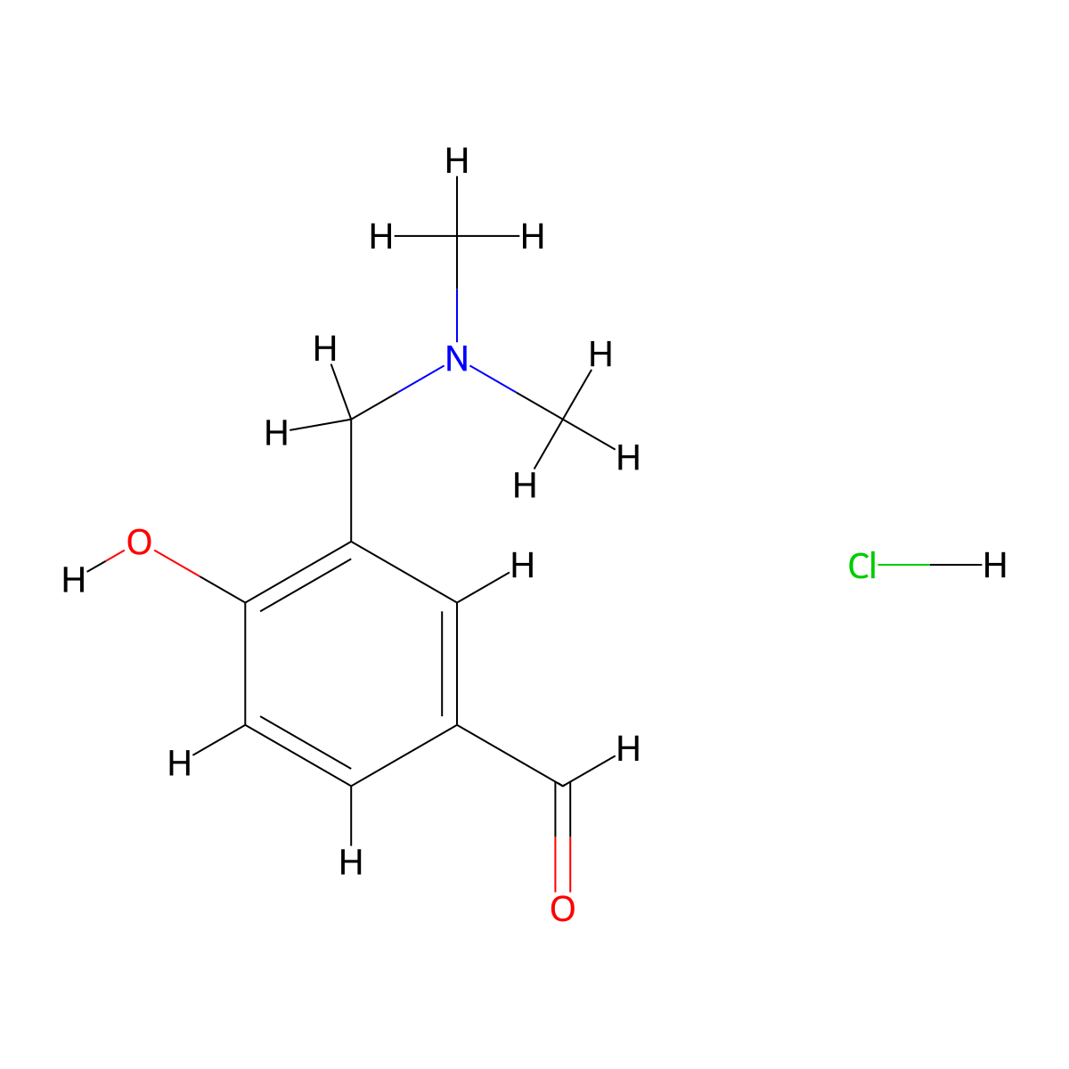 3-[(Dimethylamino)methyl]-4-hydroxybenzaldehyde hydrochloride molecular structure, CAS 856182-32-6