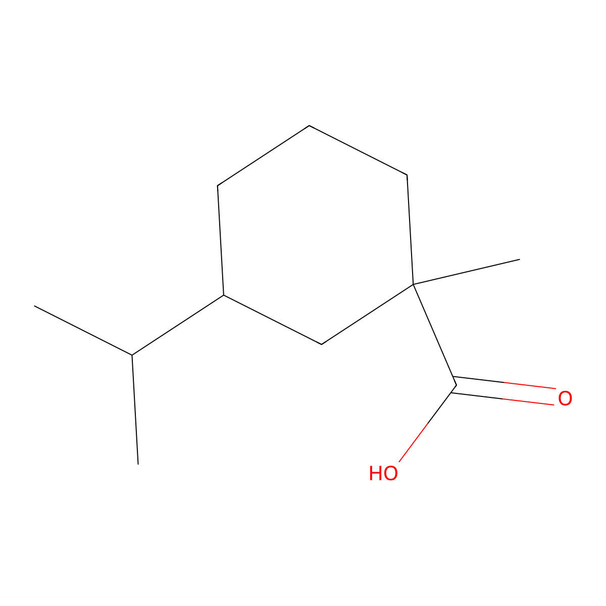 1-Methyl-3-(propan-2-YL)cyclohexane-1-carboxylic acid molecular structure, CAS 856187-56-9