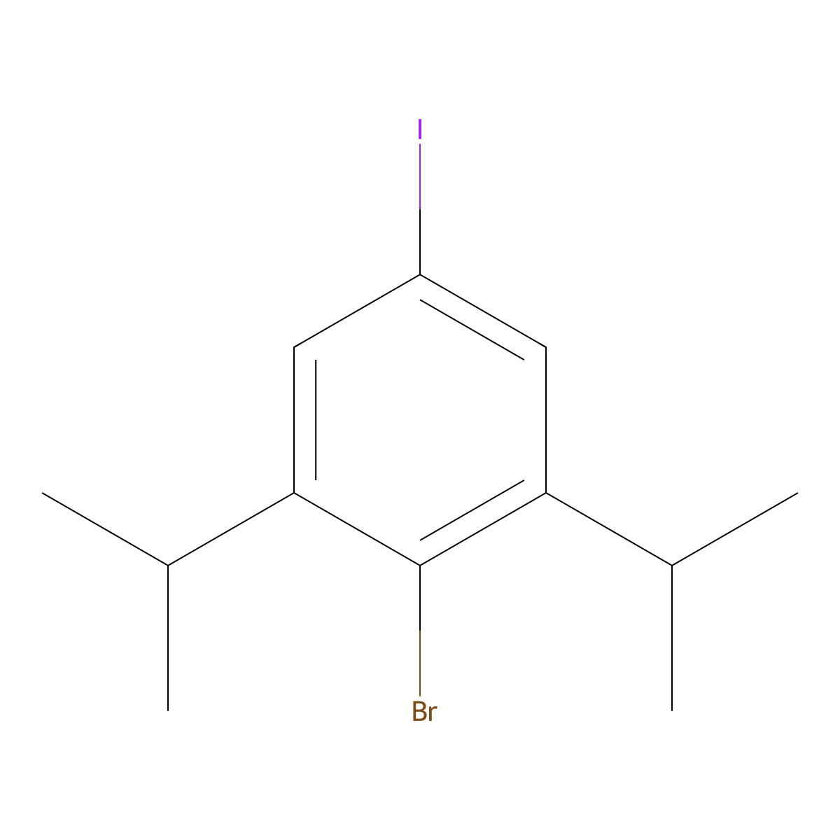 2-Bromo-5-iodo-1,3-diisopropylbenzene molecular structure, CAS 856197-47-2