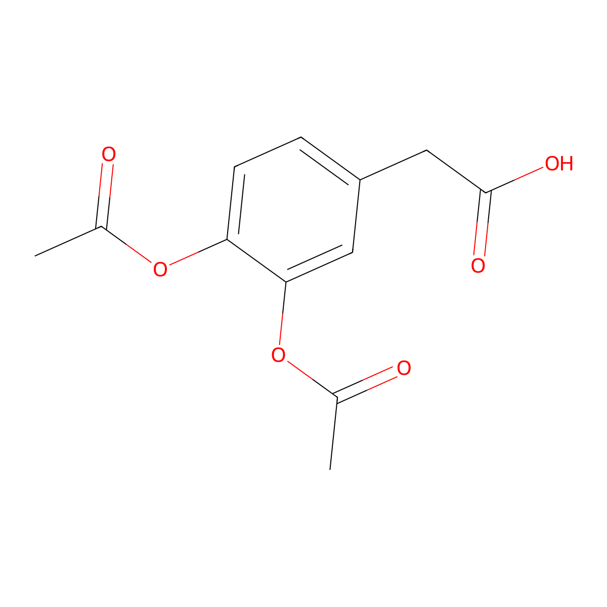 3,4-Diacetoxyphenylacetic acid molecular structure, CAS 85621-43-8