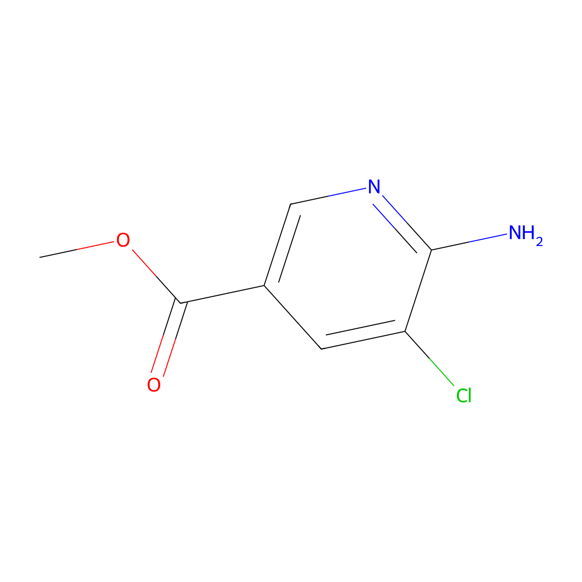 Methyl 6-amino-5-chloronicotinate molecular structure, CAS 856211-63-7