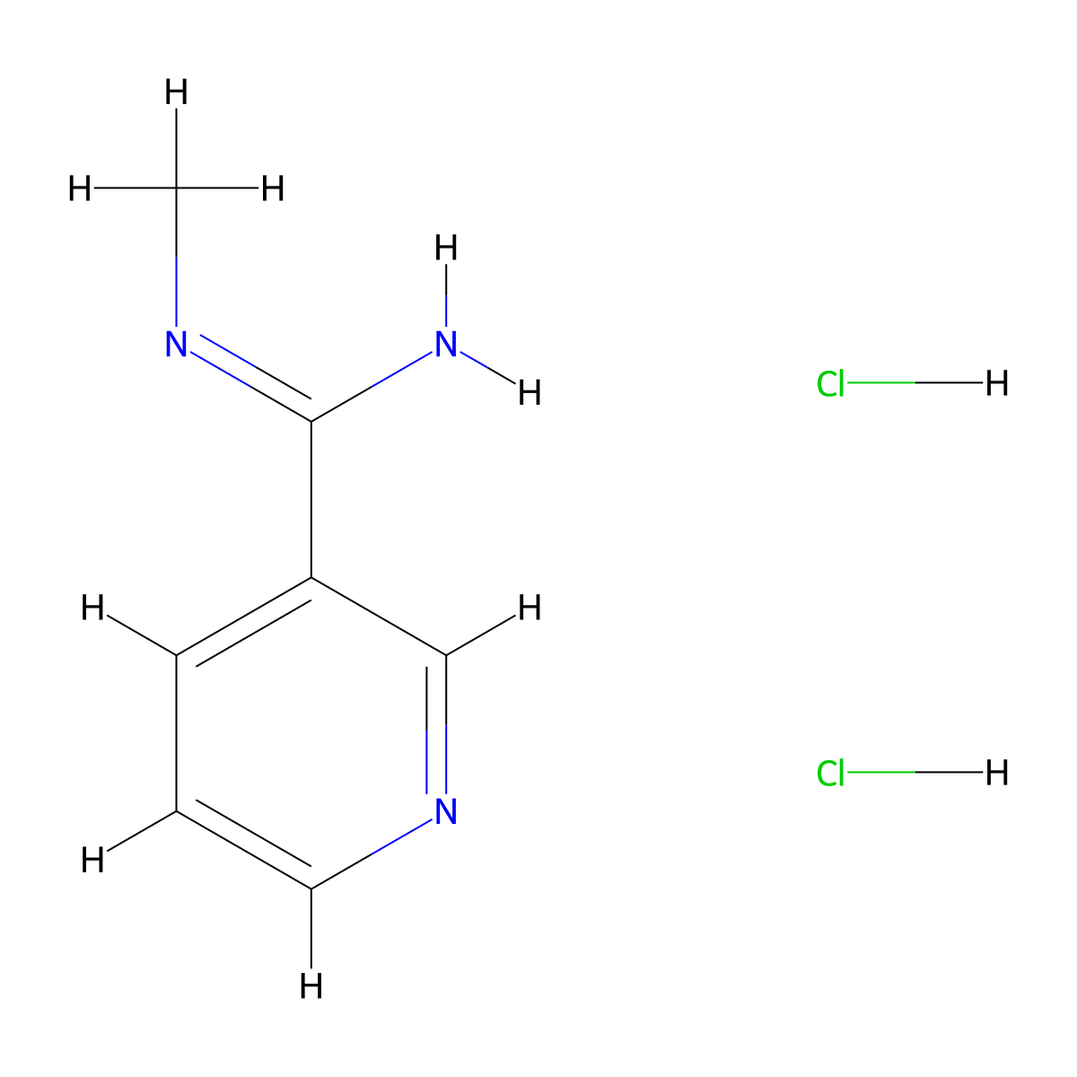 N'-methylpyridine-3-carboximidamide dihydrochloride molecular structure, CAS 856211-98-8