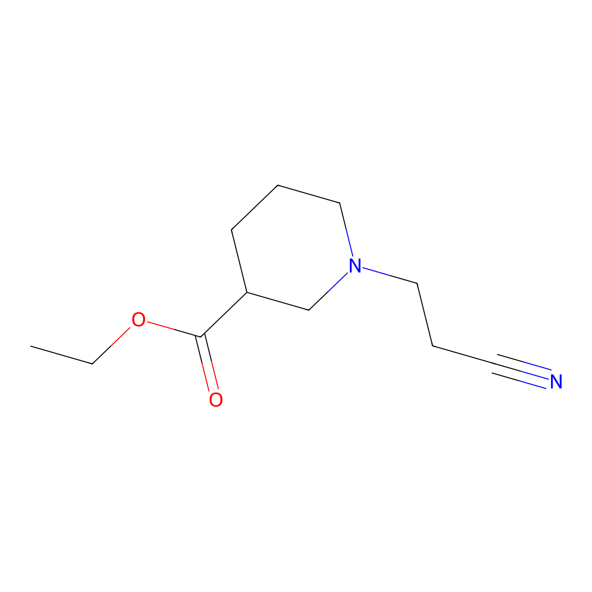 Ethyl 1-(2-cyanoethyl)piperidine-3-carboxylate molecular structure, CAS 856213-57-5