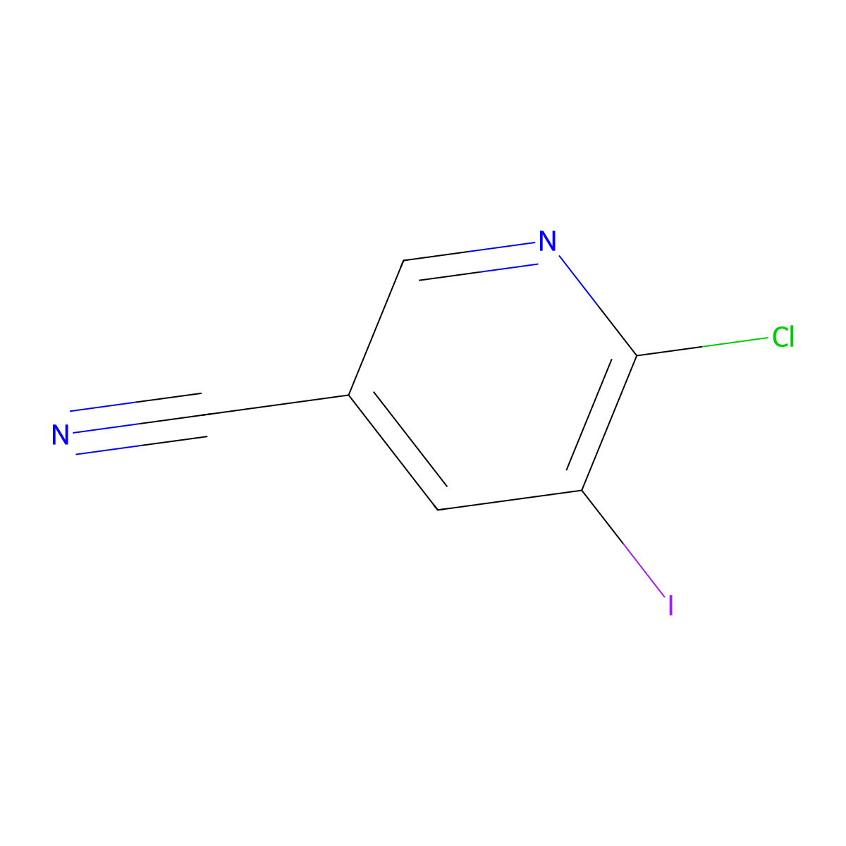 6-Chloro-5-iodonicotinonitrile molecular structure, CAS 856213-95-1