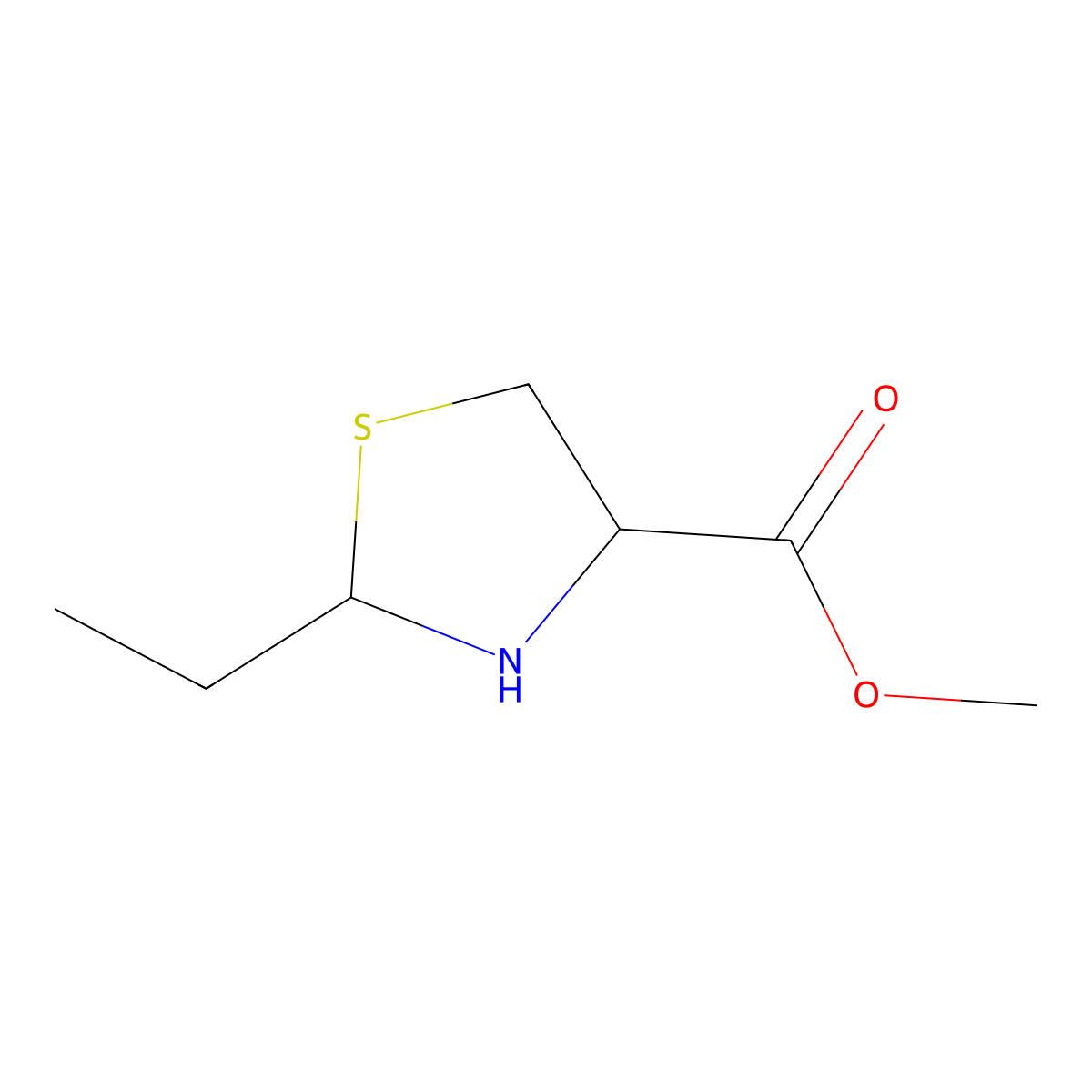 4-Thiazolidinecarboxylic acid, 2-ethyl-, methyl ester, hydrochloride molecular structure, CAS 85622-40-8