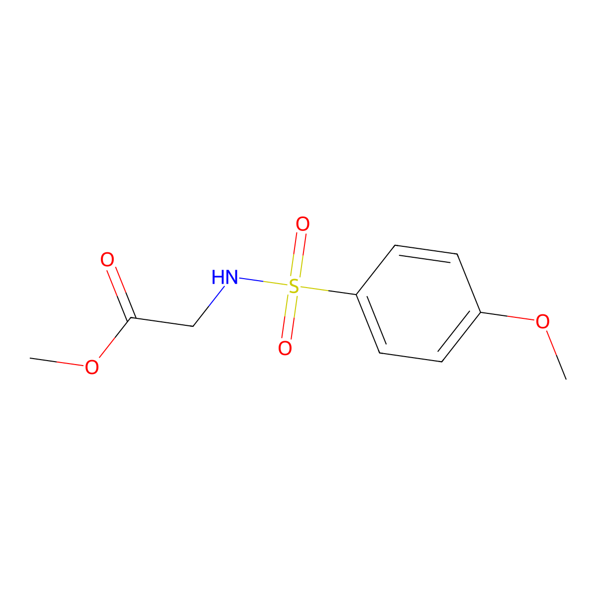 Methyl 2-(4-methoxyphenylsulfonamido)acetate molecular structure, CAS 85622-73-7