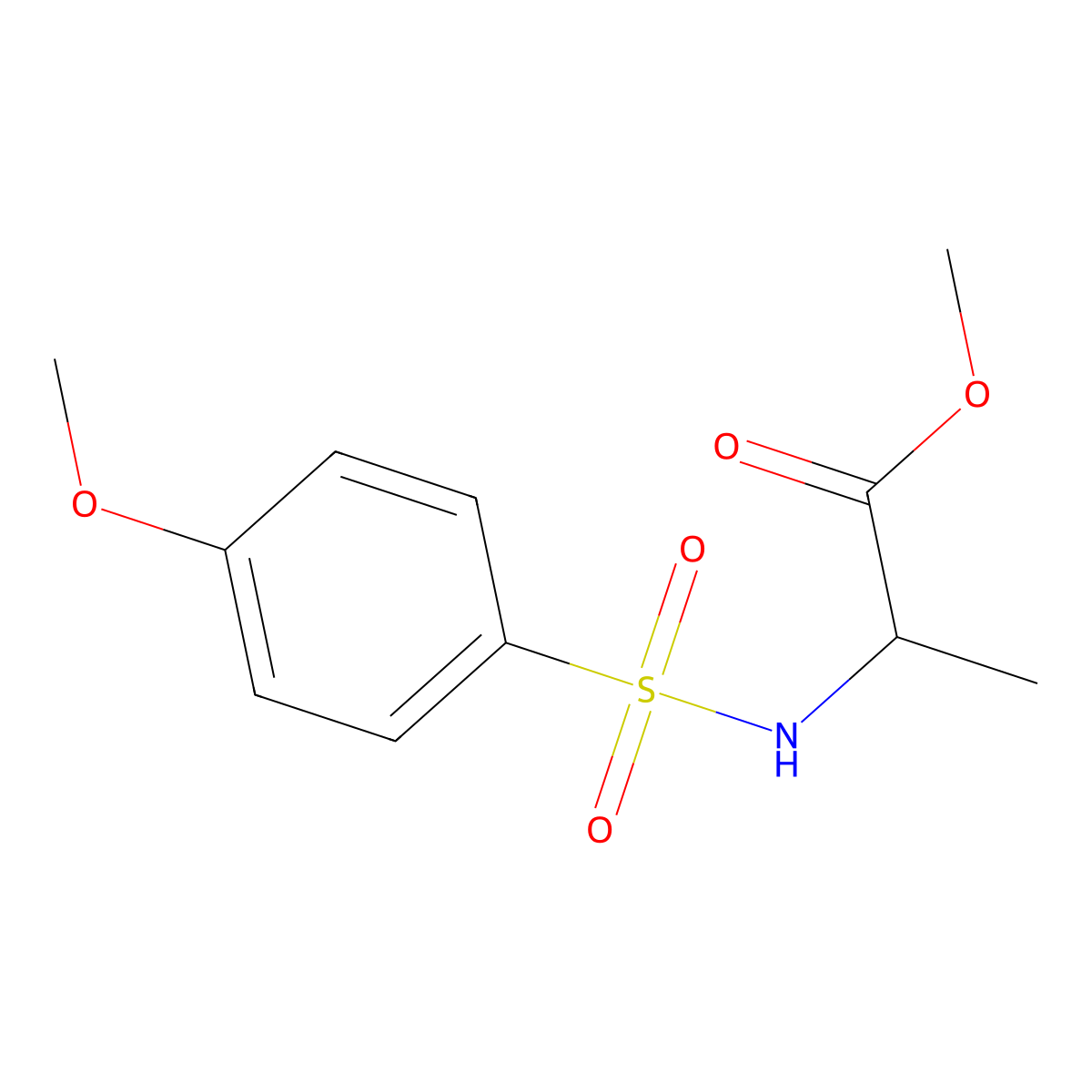 Methyl 2-{[(4-methoxyphenyl)sulfonyl]amino}propanoate molecular structure, CAS 85622-75-9