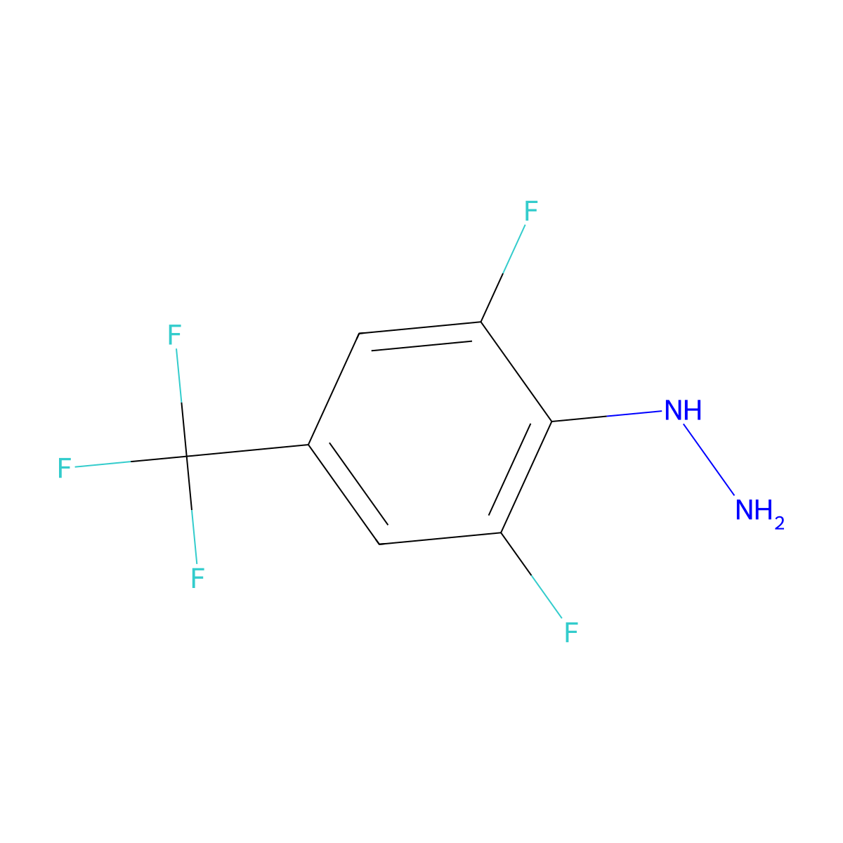 (2,6-Difluoro-4-trifluoromethyl-phenyl)-hydrazine molecular structure, CAS 856226-47-6