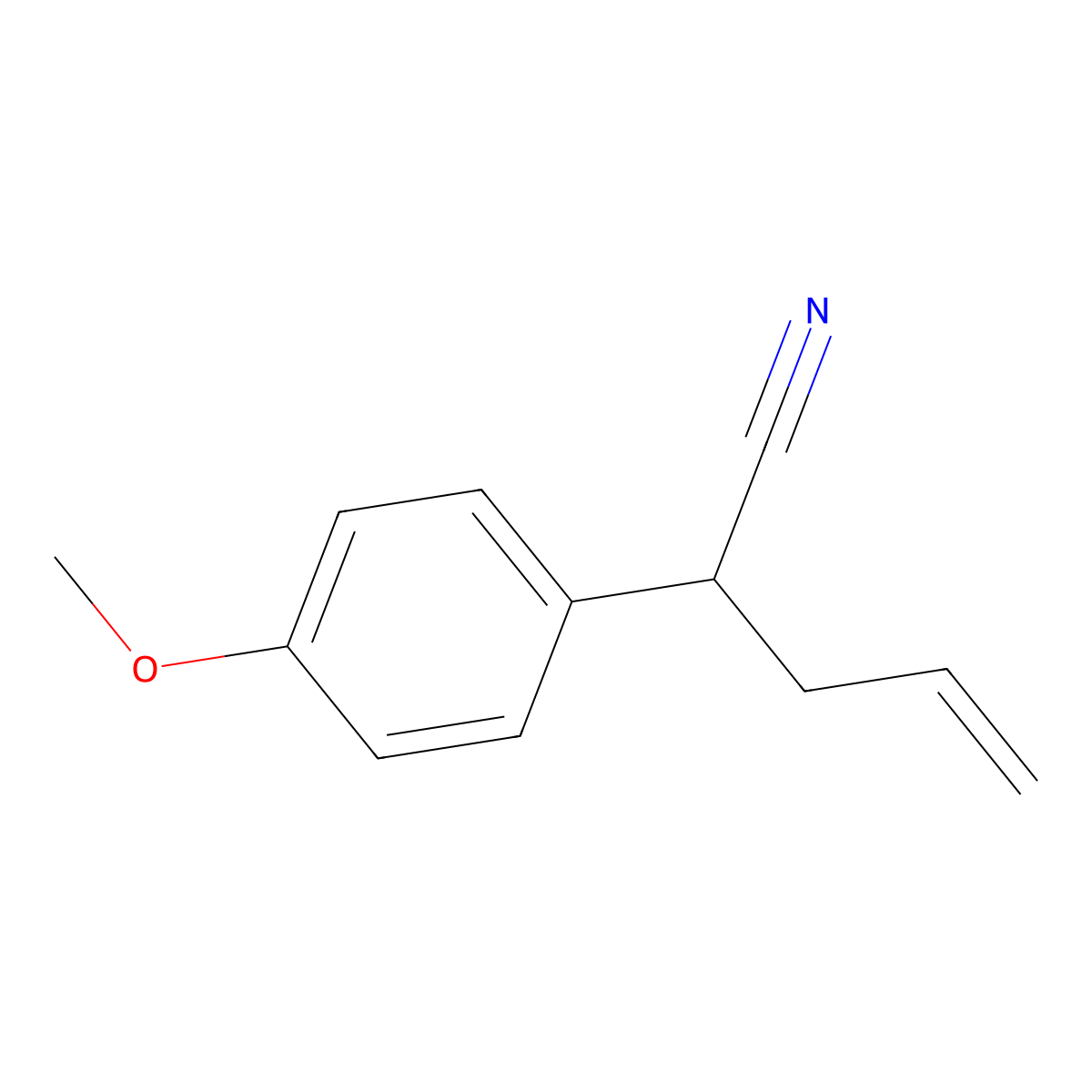 2-(4-Methoxyphenyl)pent-4-enenitrile molecular structure, CAS 85624-03-9
