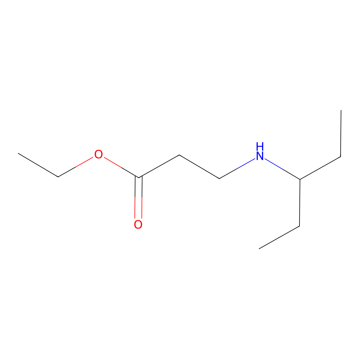 Ethyl 3-[(pentan-3-yl)amino]propanoate molecular structure, CAS 856243-71-5