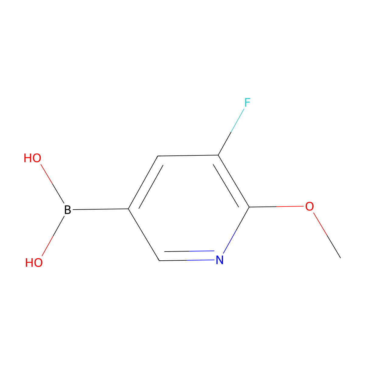 (5-Fluoro-6-methoxypyridin-3-yl)boronic acid molecular structure, CAS 856250-60-7