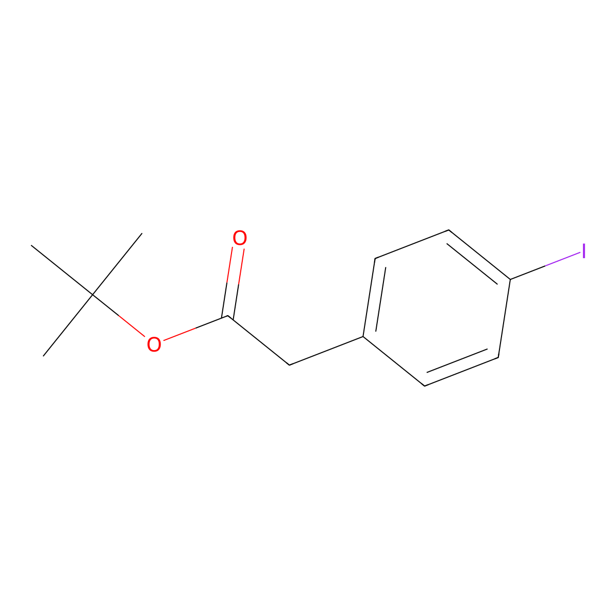 Tert-butyl 2-(4-iodophenyl)acetate molecular structure, CAS 856250-87-8