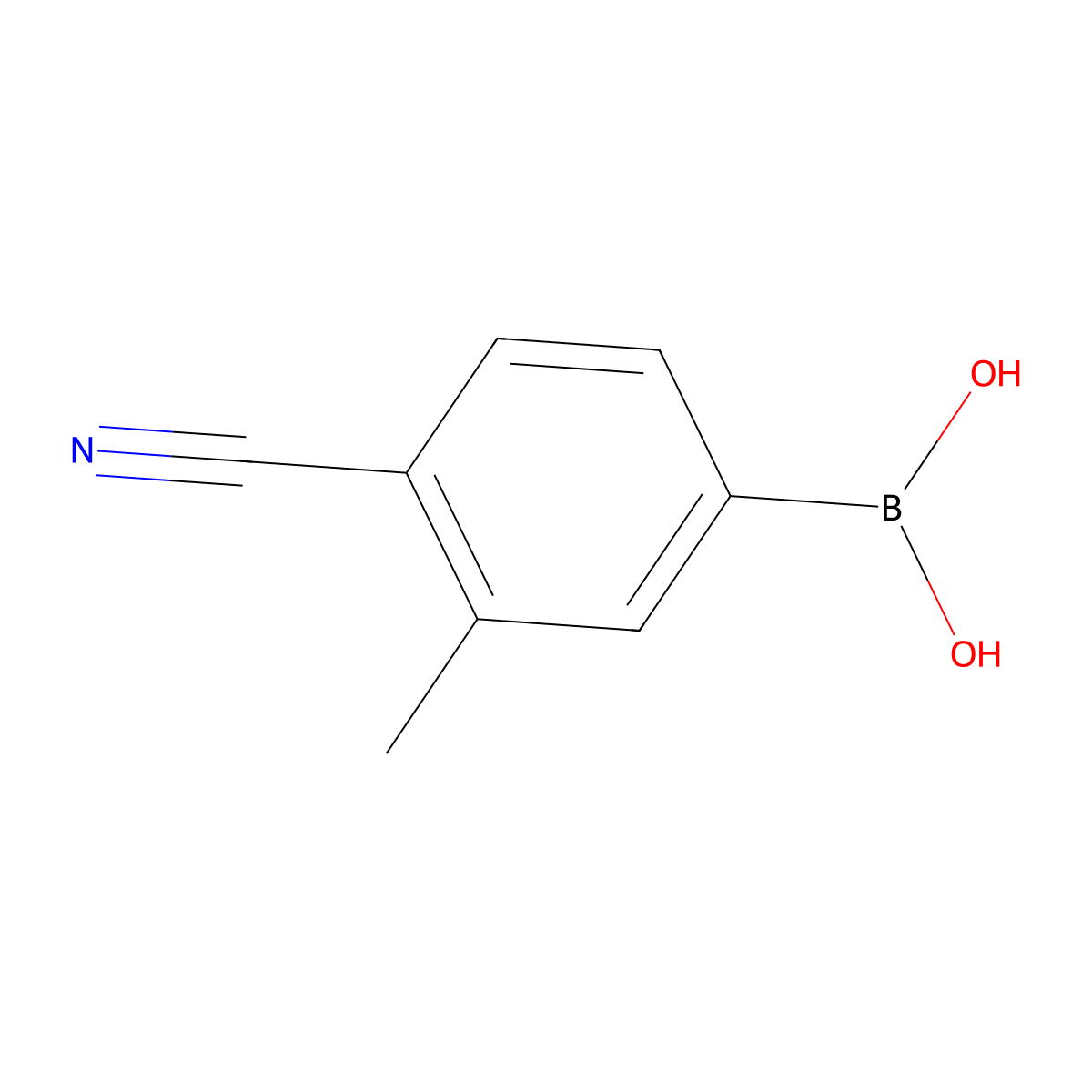4-Cyano-3-methylphenylboronic acid molecular structure, CAS 856255-58-8
