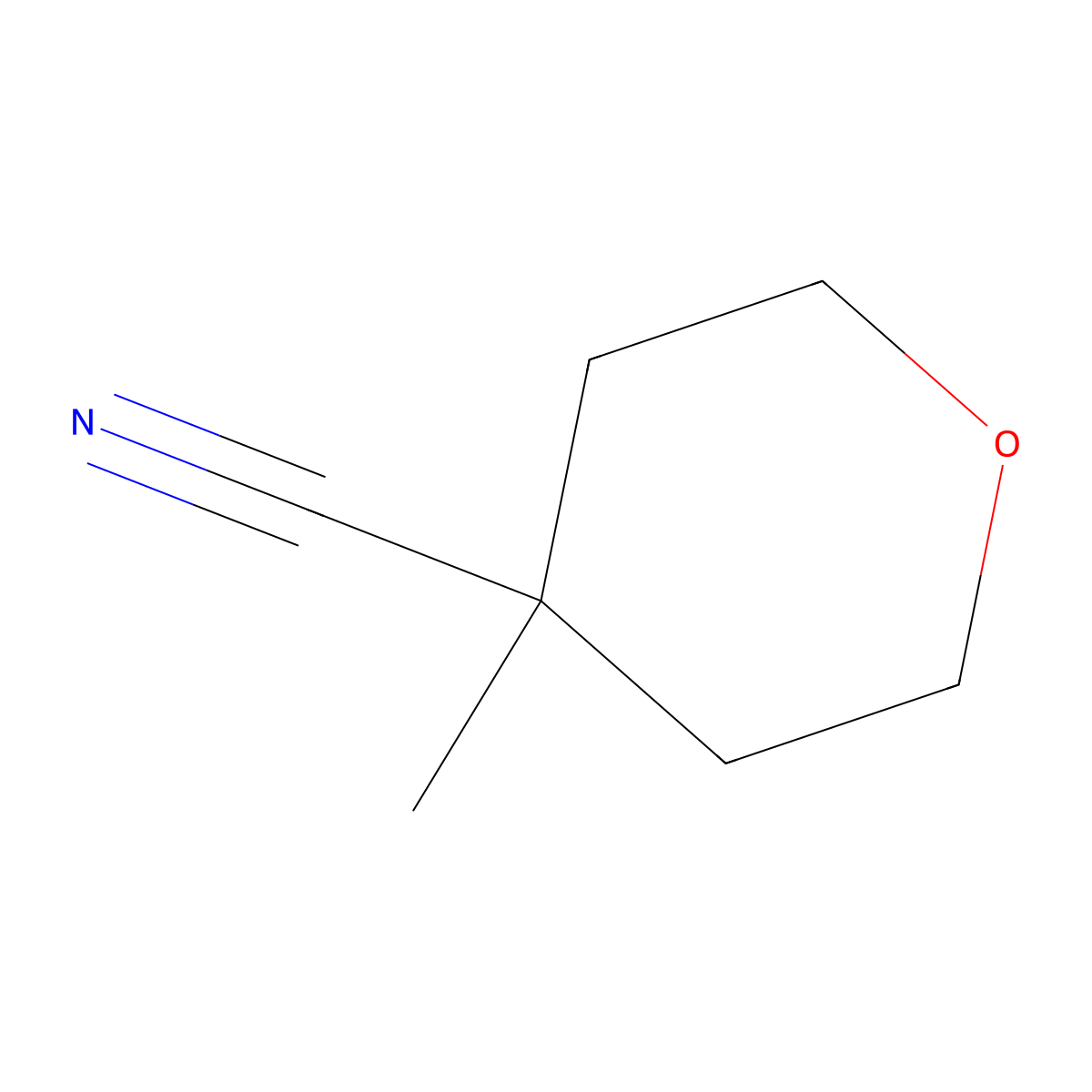 4-Methyltetrahydro-2H-pyran-4-carbonitrile molecular structure, CAS 856255-87-3