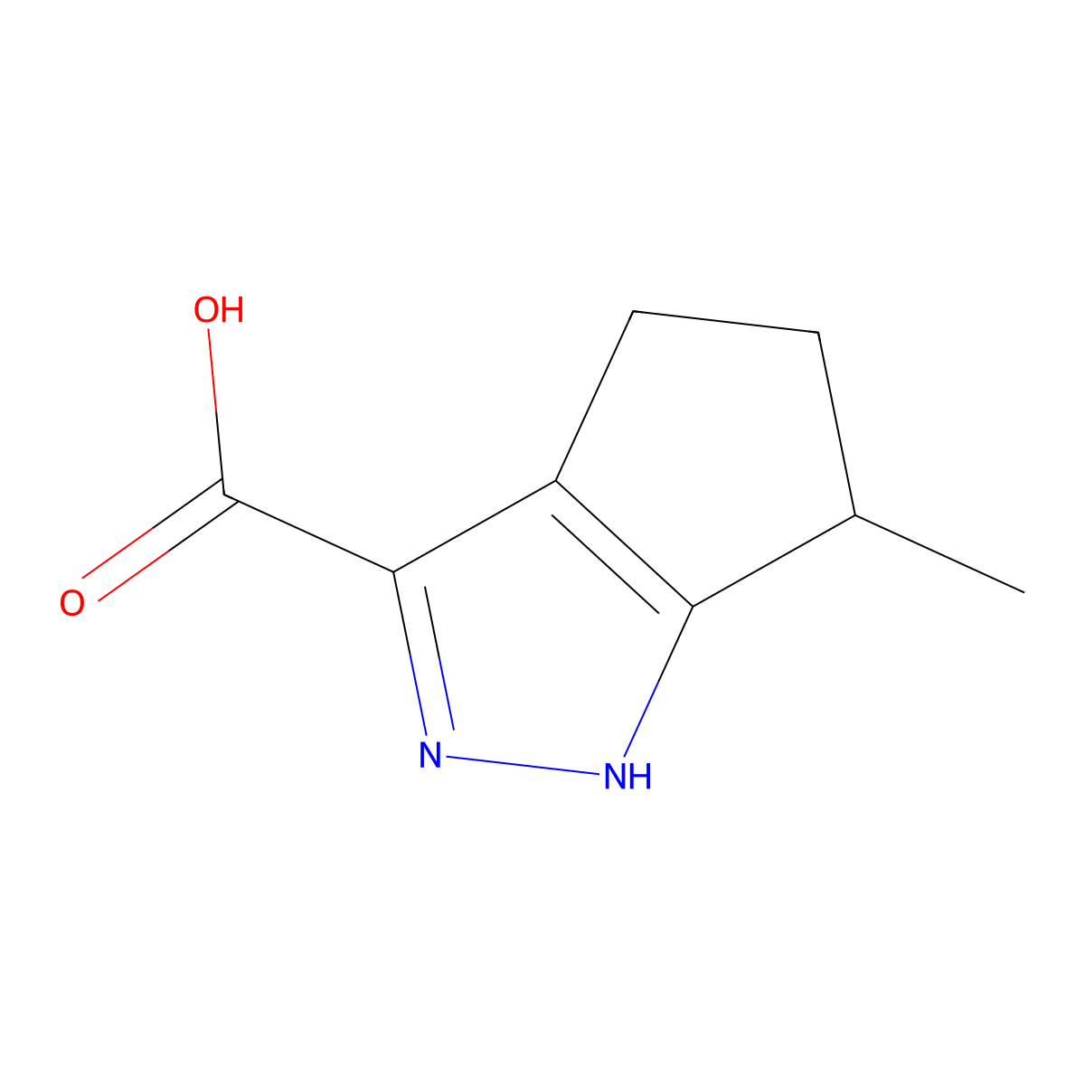 6-Methyl-1,4,5,6-tetrahydrocyclopenta[c]pyrazole-3-carboxylic Acid molecular structure, CAS 856256-49-0