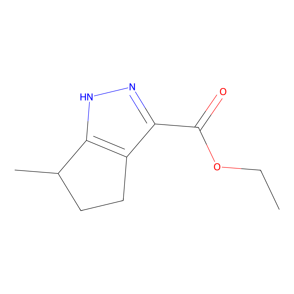 Ethyl 6-methyl-1,4,5,6-tetrahydrocyclopenta[c]pyrazole-3-carboxylate molecular structure, CAS 856256-53-6