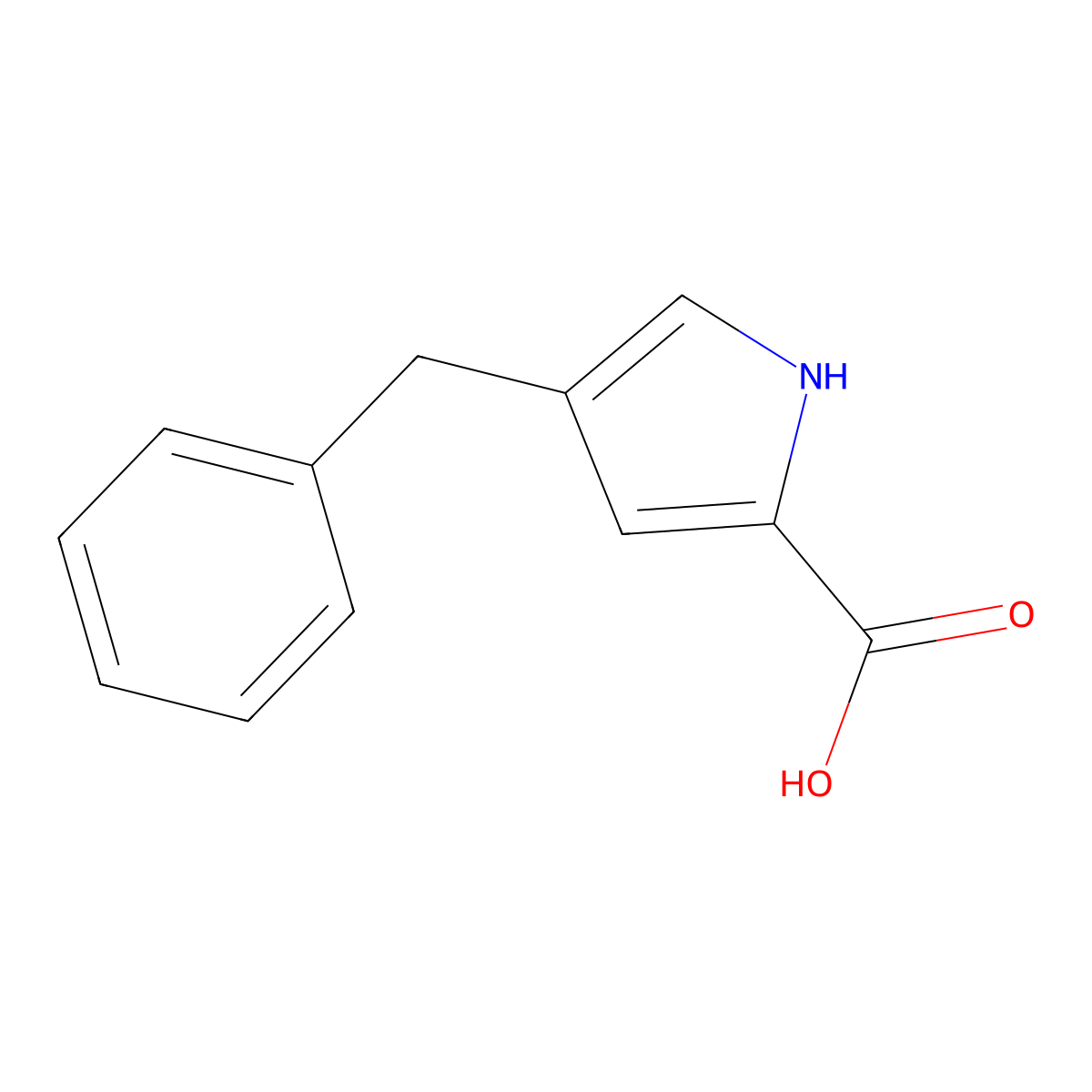 4-benzyl-1H-pyrrole-2-carboxylic acid molecular structure, CAS 856256-71-8