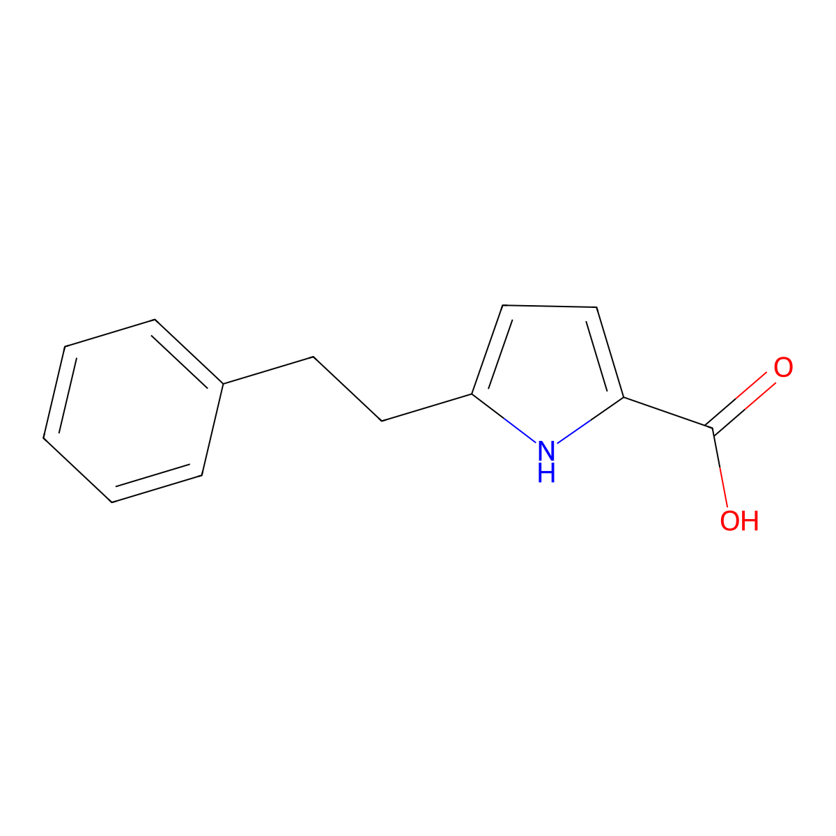5-phenethyl-1H-pyrrole-2-carboxylic acid molecular structure, CAS 856256-75-2