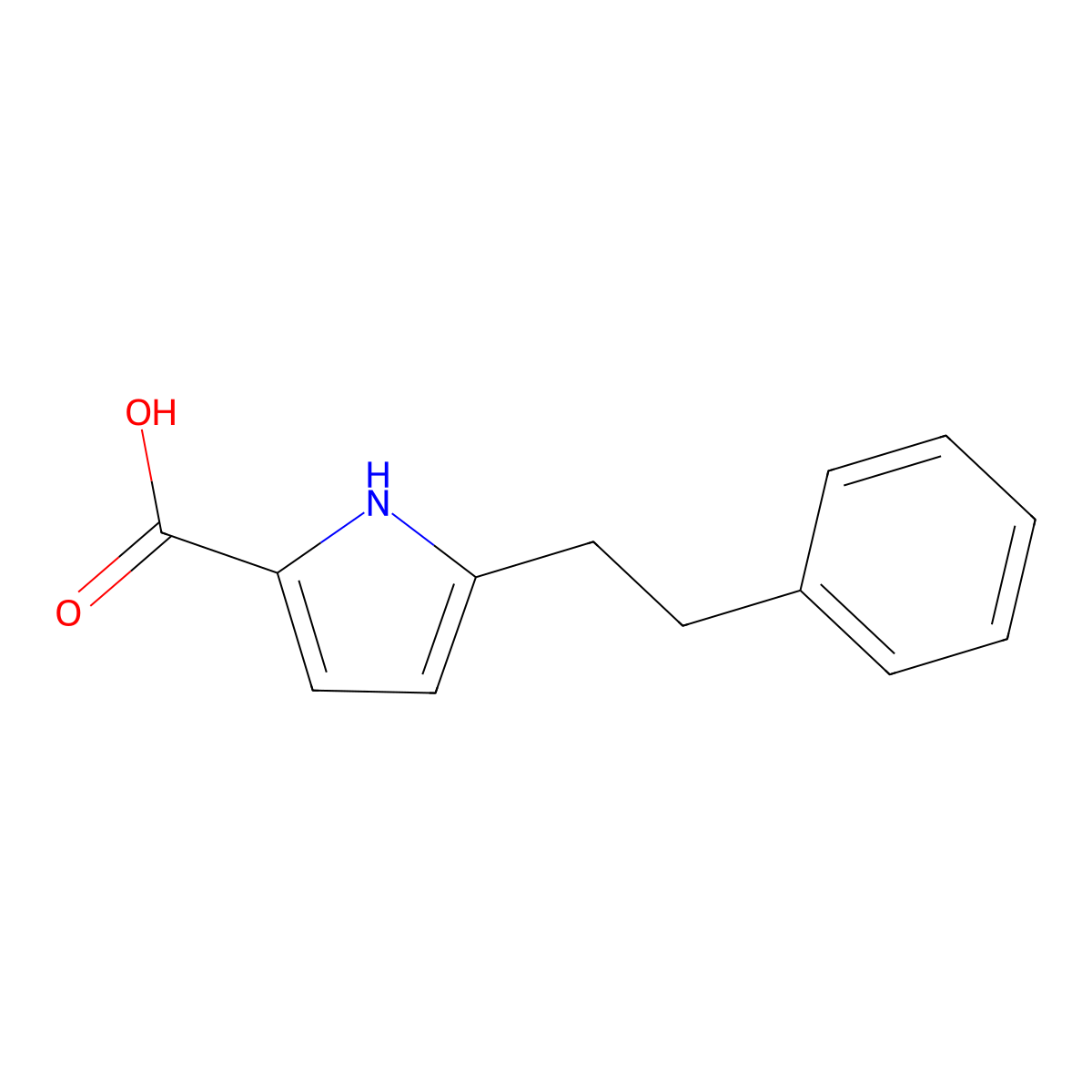 5-phenethyl-1H-pyrrole-2-carboxylic acid molecular structure, CAS 856256-75-2